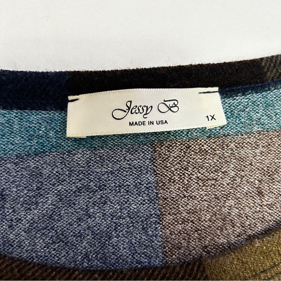 Jessy B Multicolor Plaid Top for Women – Size 1X - Picture 3 of 5